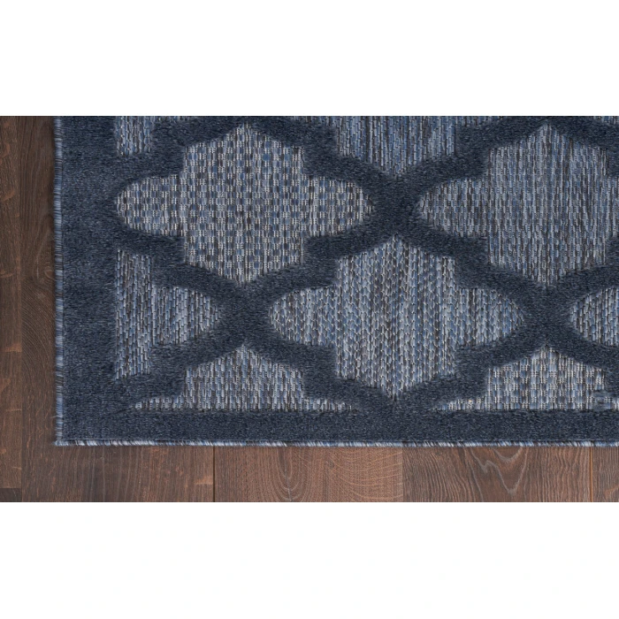 Nourison Easy Care Navy Blue NES01 2 ft. X 6 ft. Rectangle Rug