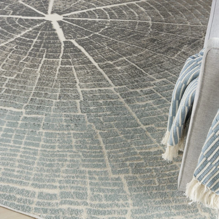 Nourison Marmara Teal Grey Ivory MRA06 9ft. x 12ft. Rect. Rug