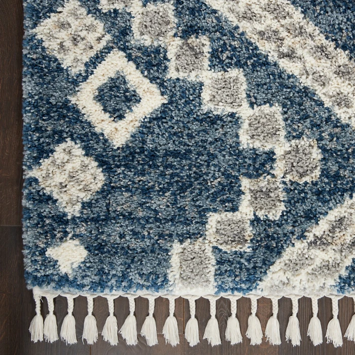 Nourison Oslo Shag Denim Blue OSL02 4 ft. X 6 ft. Rect. Rug