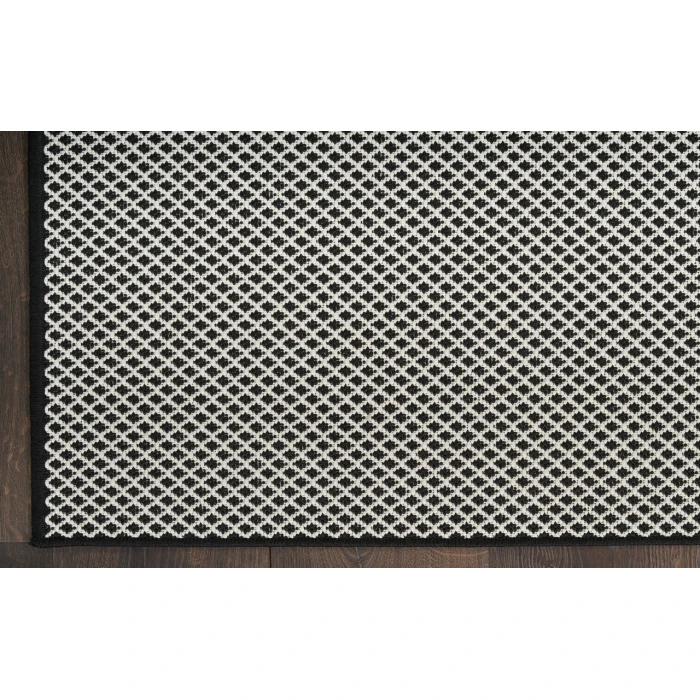 Nourison Courtyard Black White COU01 5 ft. X 7 ft. Rectangle Rug