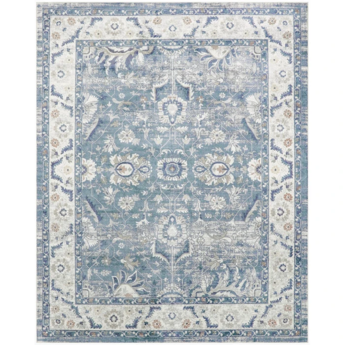 Nourison Astra Machine Washable Blue ASW20 7 ft. 10 in. x 10 ft. Rect. Rug