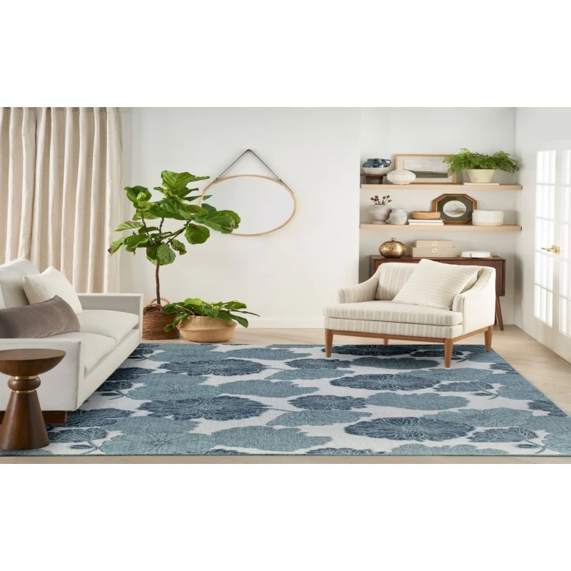 Nourison Garden Oasis Blue GOA04 8 ft. X 10 ft. Rectangle Rug