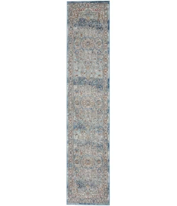 Nourison Home Quarry QUA11 Ivory Blue 2 ft. 2 in. X 10 ft. Area Rug