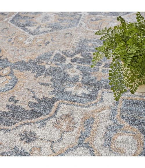 Nourison Astra Machine Washable Area Rug ASW12 Grey/Blue