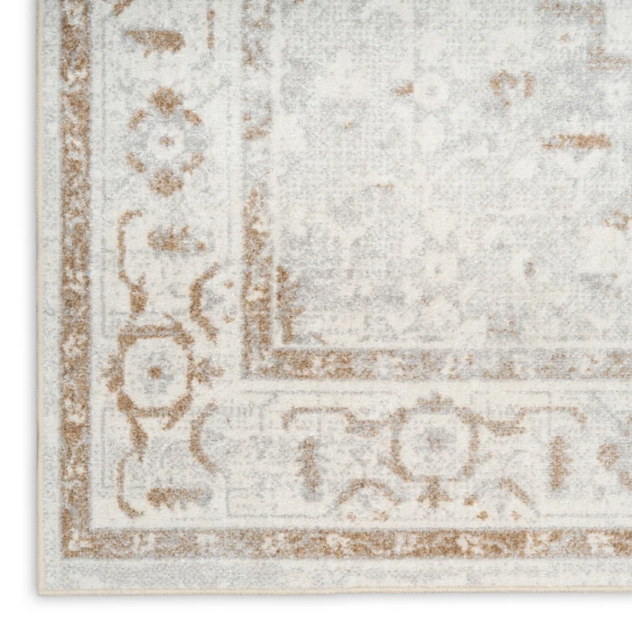Nourison Astra Machine Washable Grey ASW11 2 ft. x 6 ft. Rect. Rug