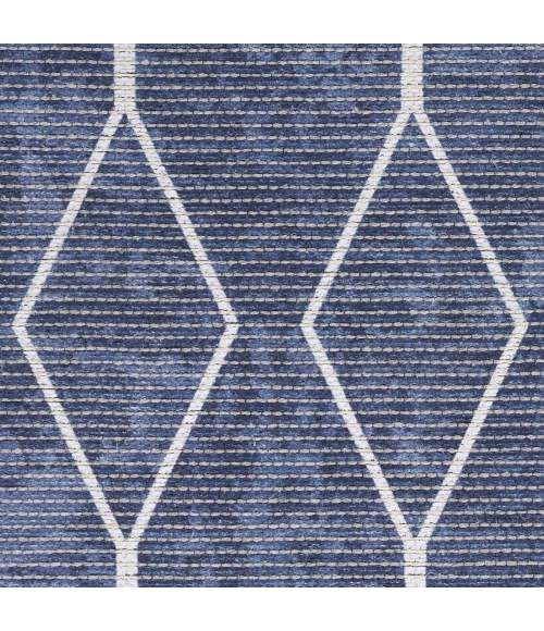 Nicole Curtis Machine Washable Series 1 Area Rug SR107 Navy