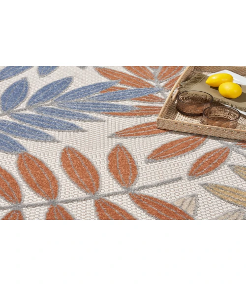 Nourison Aloha Blue Mocha ALH18 6 ft. X 9 ft. Rectangle Rug