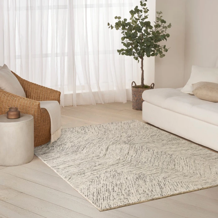 DKNY Pure Angles Grey ANG01 5 ft. X 7 ft. Rect. Rug
