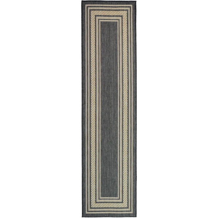 Nourison Horizon Indoor/Outdoor Charcoal HOZ03 2 ft. X 6 ft. Rect. Rug