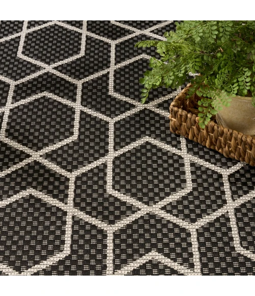 Nourison Horizon Indoor/Outdoor Black HOZ01 6 ft. X 9 ft. Rect. Rug