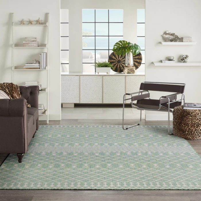 Nourison Positano Blue Green POS02 9 ft. X 12 ft. Rect. Rug