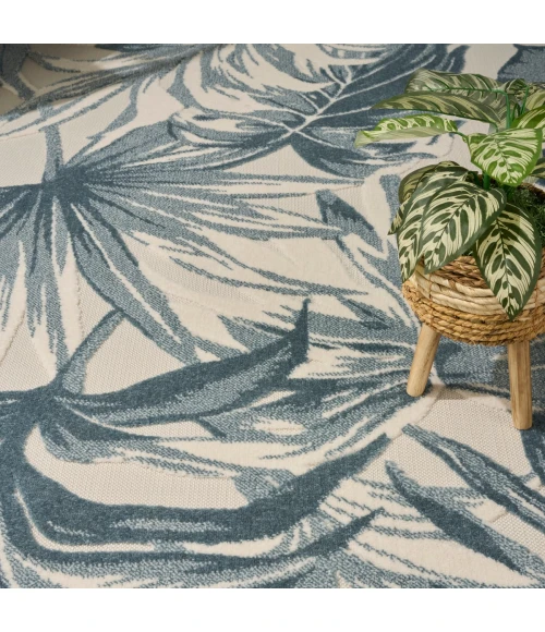 Nourison Aloha Ivory Blue ALH43 3 ft. 6 in. X 5 ft. 6 in. Rect. Rug