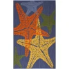Nourison Home Aloha ALH28 Blue Multicolor 3 ft. 6 in. X 5 ft. 6 in. Area Rug