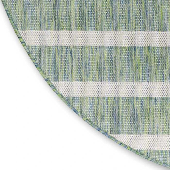 Nourison Positano Blue Green Ivory POS03 8 ft. X Round Rug