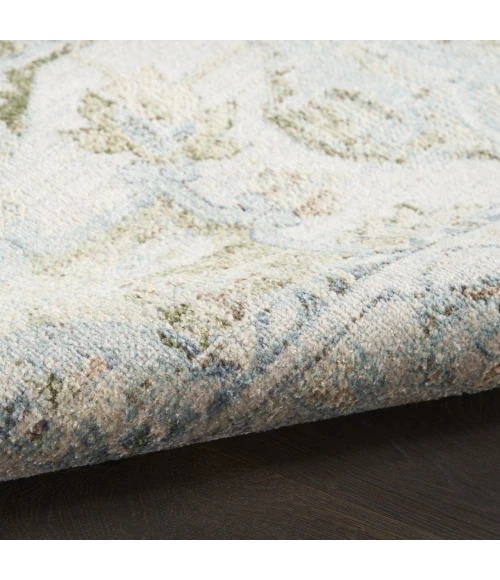 Nourison Astra Machine Washable Blue Green ASW12 2ft.2in. x 12ft. Rect. Rug