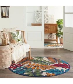Nourison Home Aloha ALH18 Multicolor 5 ft. 3 in. Round Area Rug