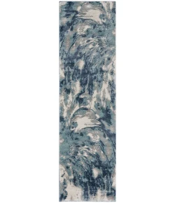 Nourison Home American Manor AMR03 Blue Ivory 2 ft. 2 in. X 7 ft. 6 in. Area Rug