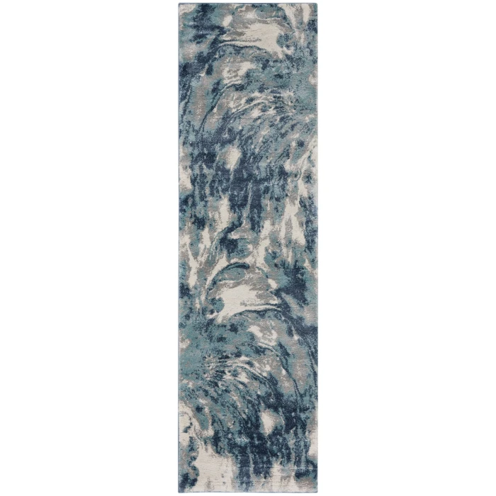 Kathy Ireland American Manor Area Rug AMR03 Blue/Ivory 2'2" x 7'6"
