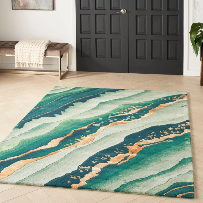 Nourison Prismatic Emerald PRS30 6 ft. X 8 ft. Rect. Rug