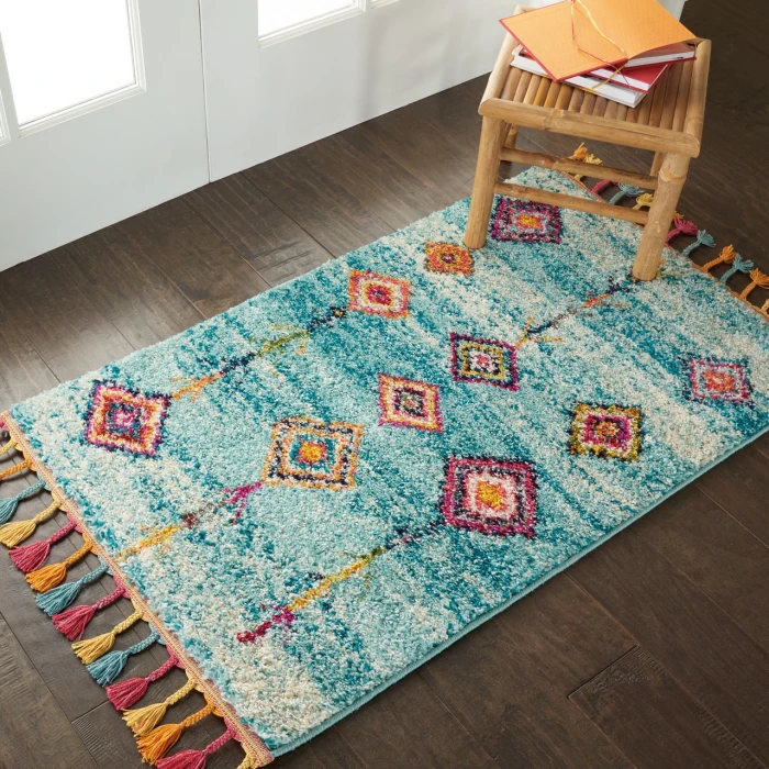 Nourison Nomad Aqua NMD04 2ft.2in. x 4ft. Rect. Rug