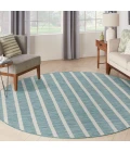 Nourison Positano Aqua Ivory POS03 6 ft. X Round Rug