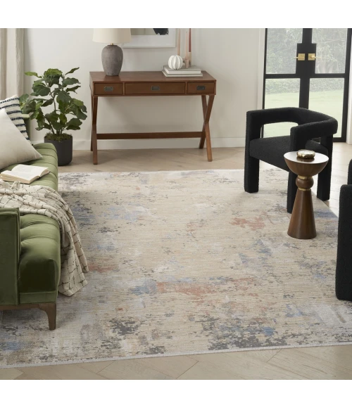 Nourison Abstract Hues Beige Grey ABH01 5ft.3in. x 7ft.6in. Rect. Rug