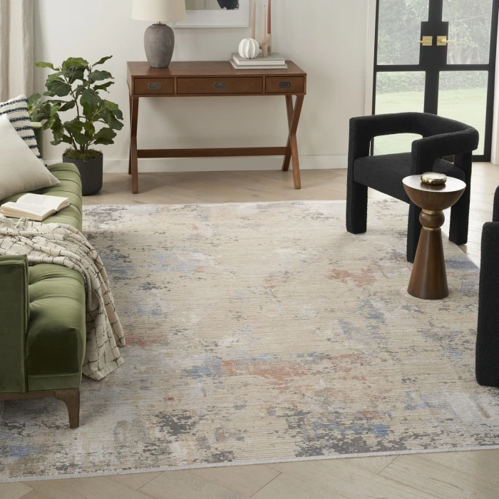 Nourison Abstract Hues Beige Grey ABH01 5ft.3in. x 7ft.6in. Rect. Rug