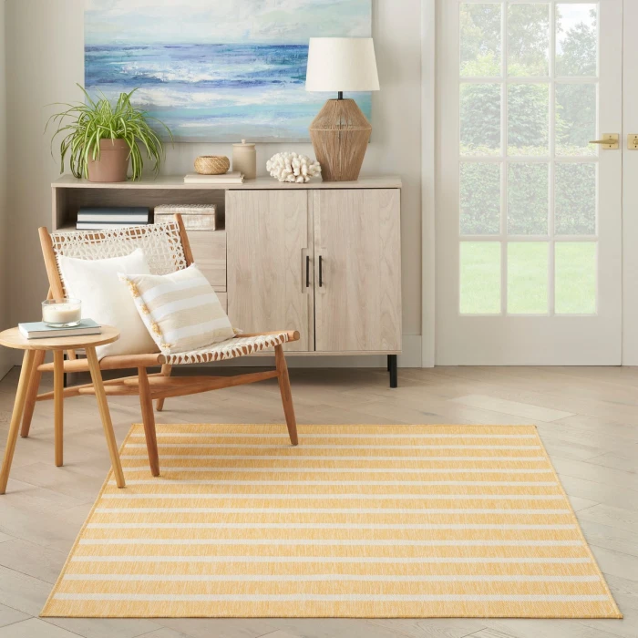 Nourison Positano Yellow Ivory POS03 4 ft. X 6 ft. Rect. Rug