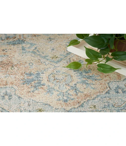 Nourison Astra Machine Washable Beige Blue ASW12 7 ft. 10 in. X 10 ft. Rectangle Rug