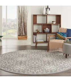 Nourison Home Jubilant JUB06 Ivory/Grey 8 ft. Round Area Rug