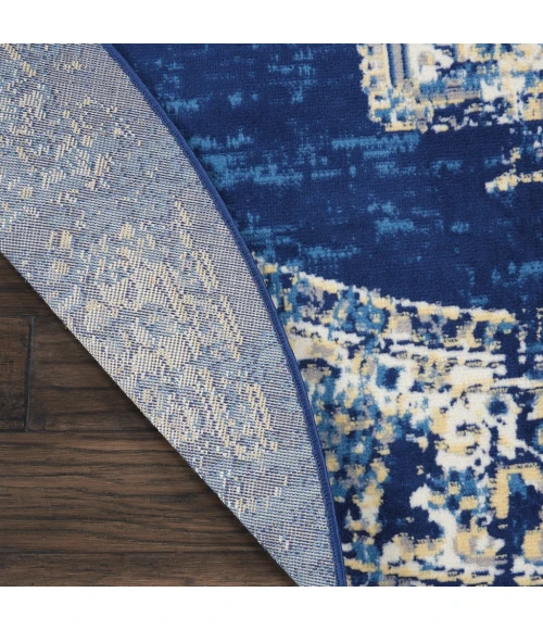 Nourison Grafix Round Area Rug GRF14-Navy Blue