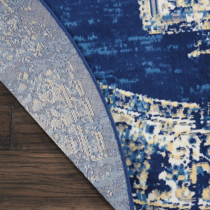 Nourison Grafix Round Area Rug GRF14-Navy Blue