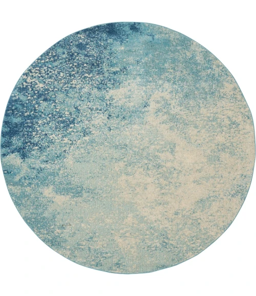 Nourison Passion Round Area Rug PSN10-Navy/Light Blue