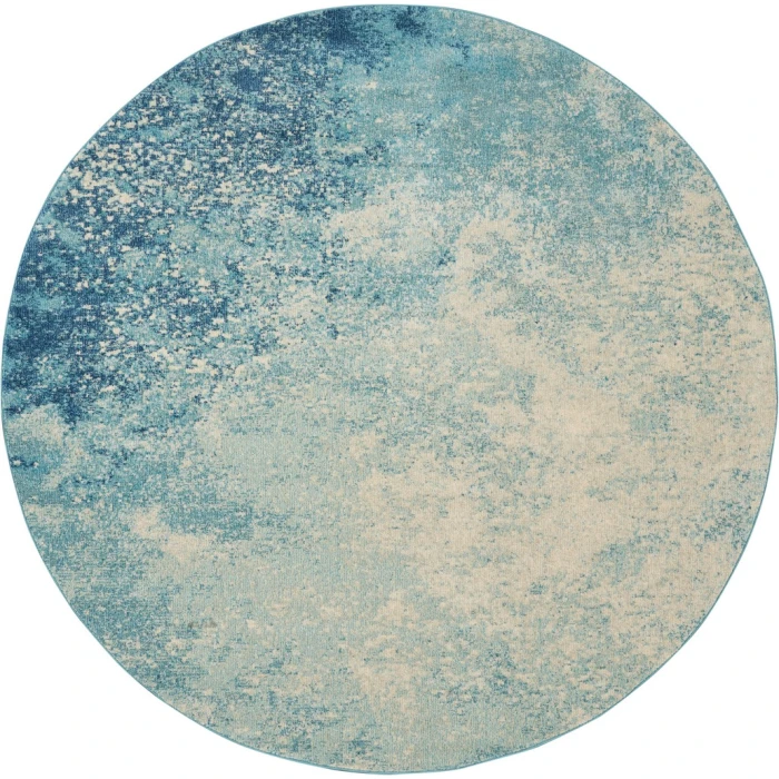 Nourison Passion Round Area Rug PSN10-Navy/Light Blue