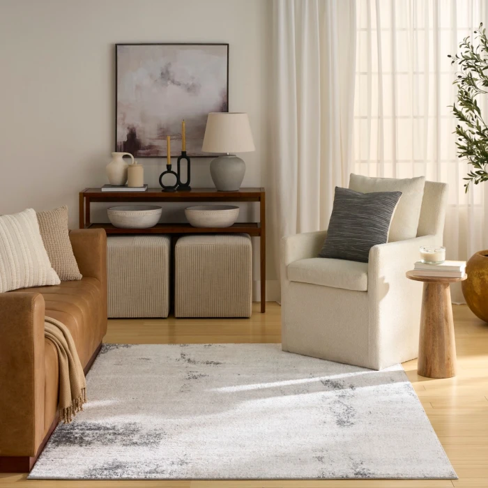 Nourison Dekor Grey Charcoal DEK07 5 ft. 3 in. X 7 ft. Rect. Rug