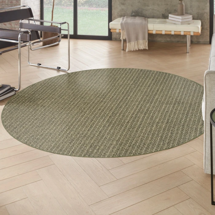 Nourison Tulum Olive TLM02 8 ft. X Round Rug