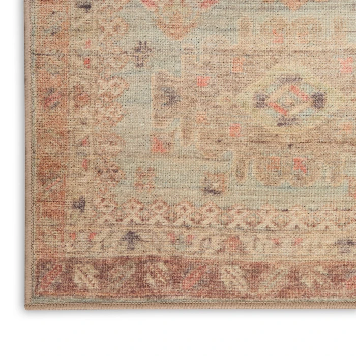 Nourison Vintage Washables Sage Multicolor VWS16 2 ft. 2 in. X 8 ft. Rect. Rug
