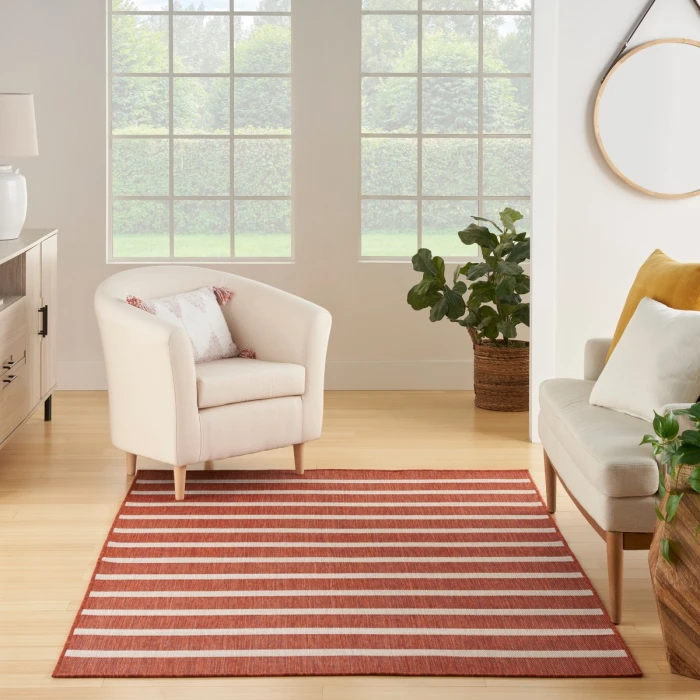 Nourison Positano Terracotta Ivory POS03 5 ft. X 7 ft. Rect. Rug