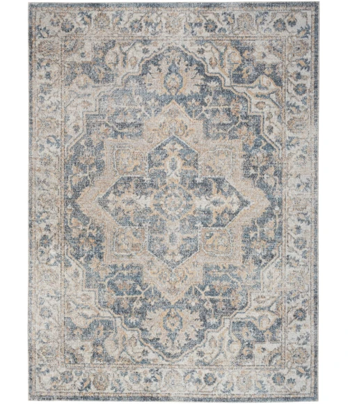 Nourison Astra Machine Washable Area Rug ASW12 Grey/Blue