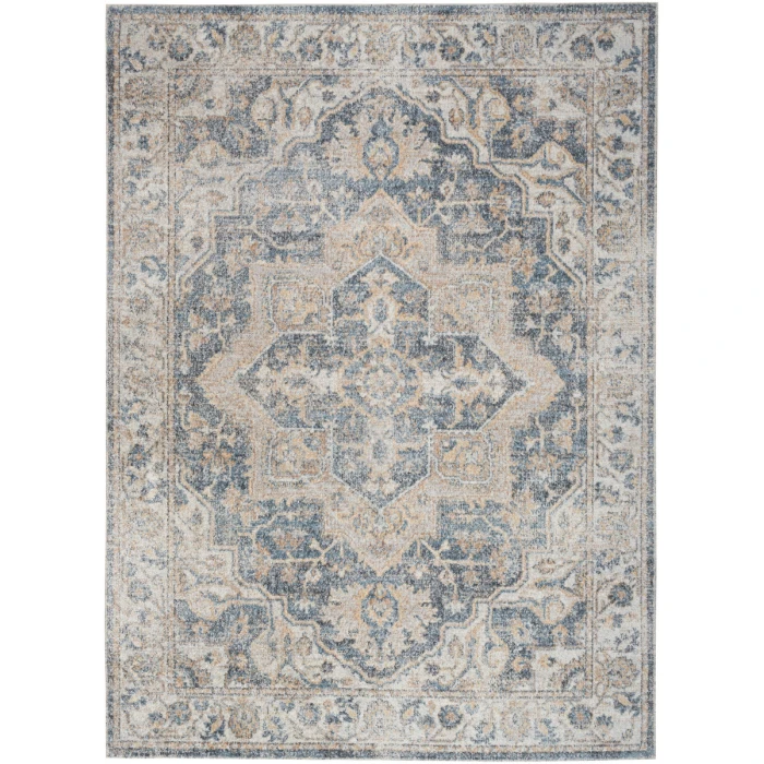 Nourison Astra Machine Washable Area Rug ASW12 Grey/Blue