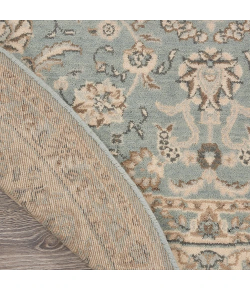 Nourison Living Treasures Round Area Rug LI15-Aqua/Ivory