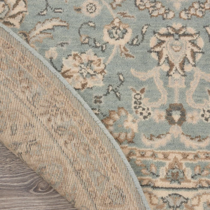 Nourison Living Treasures Round Area Rug LI15-Aqua/Ivory