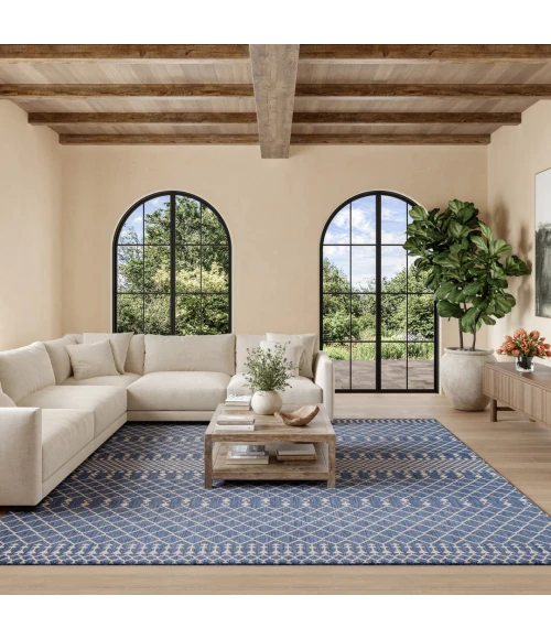 Nourison Positano Navy Blue POS02 8ft. Square Rug