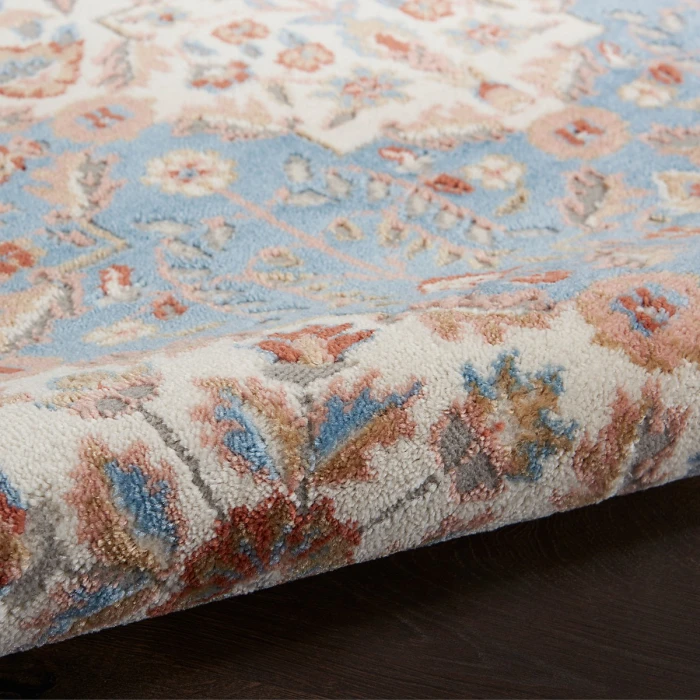 Nourison Elation Area Rug ETN08 Ivory Blue 7'10" x 9'10"