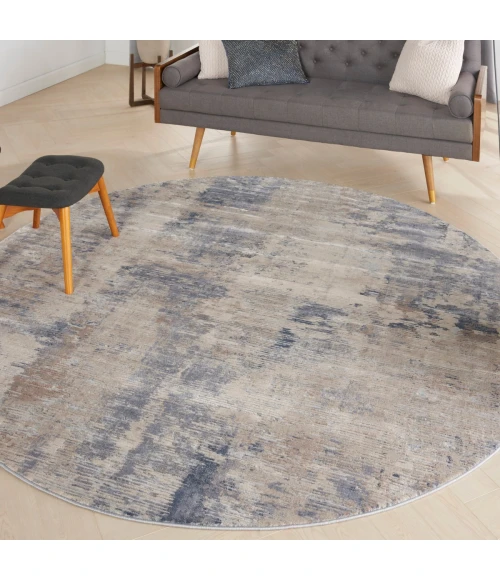Nourison Rustic Textures Area Rug RUS05 Beige/Grey 7'10" Round