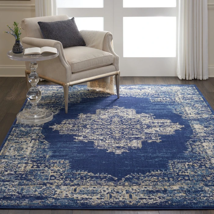 Nourison Grafix Area Rug GRF14-Navy Blue