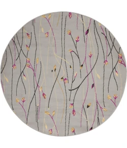 Nourison Home Grafix GRF15 Grey 5 ft. 3 in. Round Area Rug