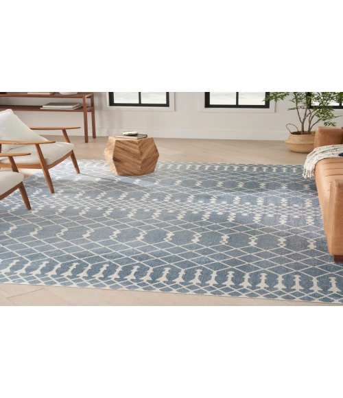 Nourison Astra Machine Washable Blue ASW10 10 ft. X 14 ft. Rectangle Rug