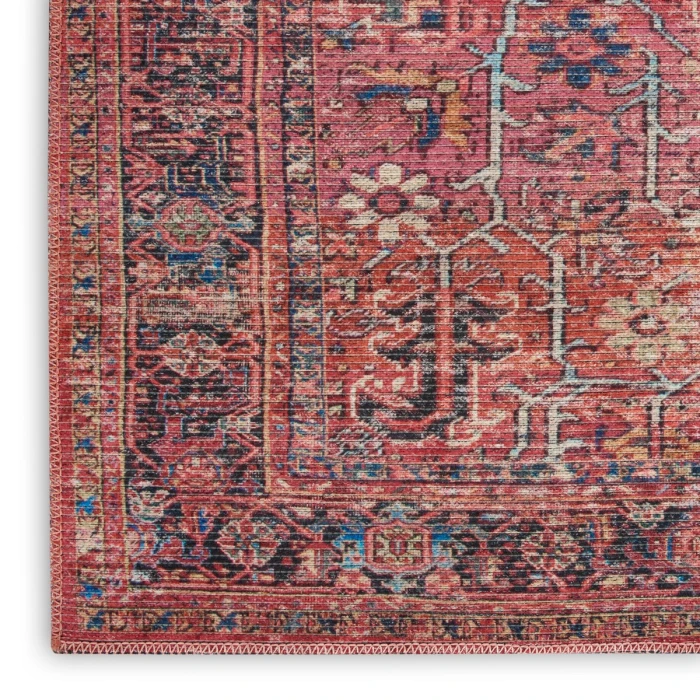 Nicole Curtis Machine Washable Series 1 Area Rug SR102 Red 8' x 10'