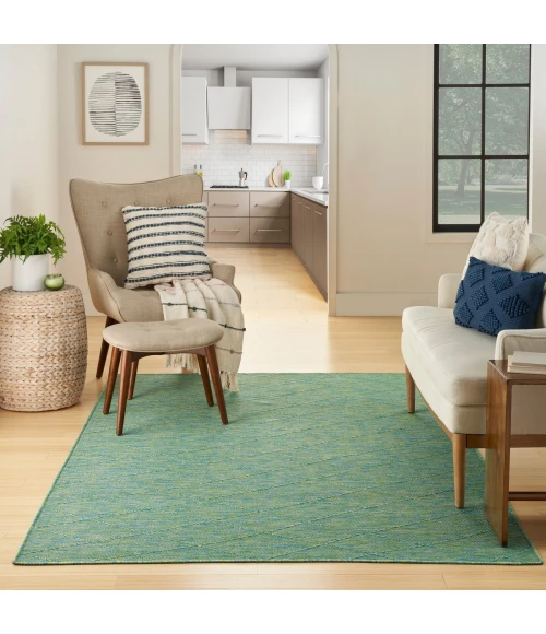 Nourison Washable Solutions Blue/Green WSL01 6 ft. X 9 ft. Rect. Rug